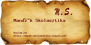 Manák Skolasztika névjegykártya